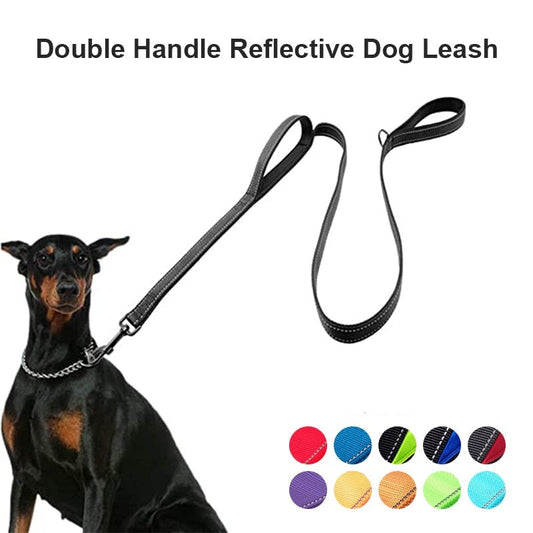 Dual Handle Reflective Dog Leash